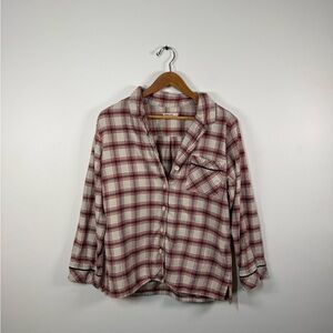Marine Layer Gingam‎ Plaid Cotton Flannel Top
